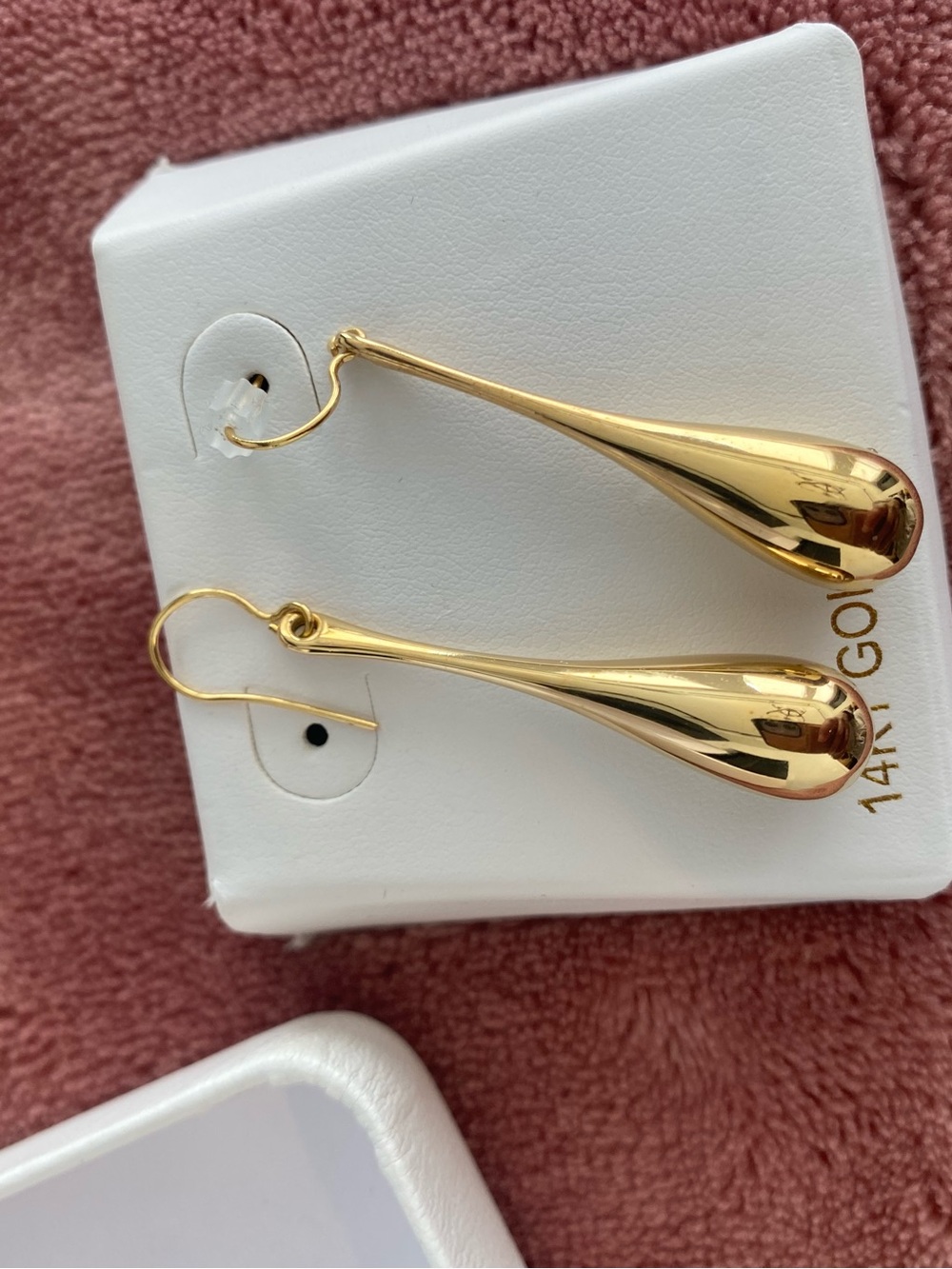 14K Gold Teardrop earrings - Picture 3 of 8